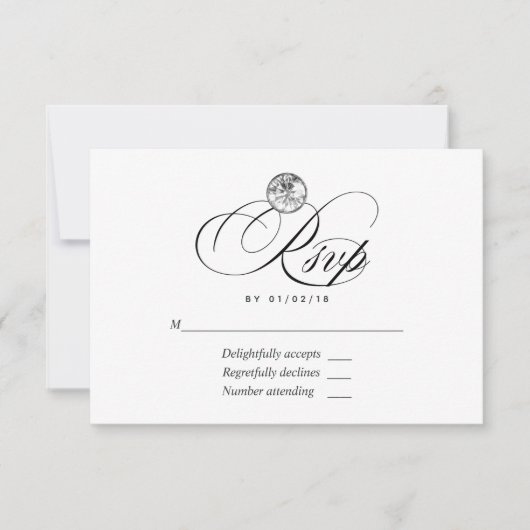 Diamond Wedding RSVP Card (Vorderseite)