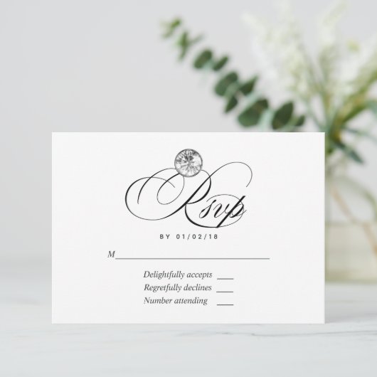Diamond Wedding RSVP Card (Stehend Vorderseite)