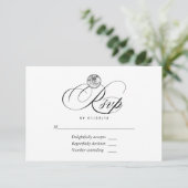Diamond Wedding RSVP Card Karte (Stehend Vorderseite)