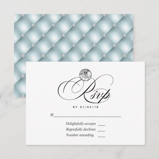 Diamond Wedding RSVP Card Karte (Vorne/Hinten)