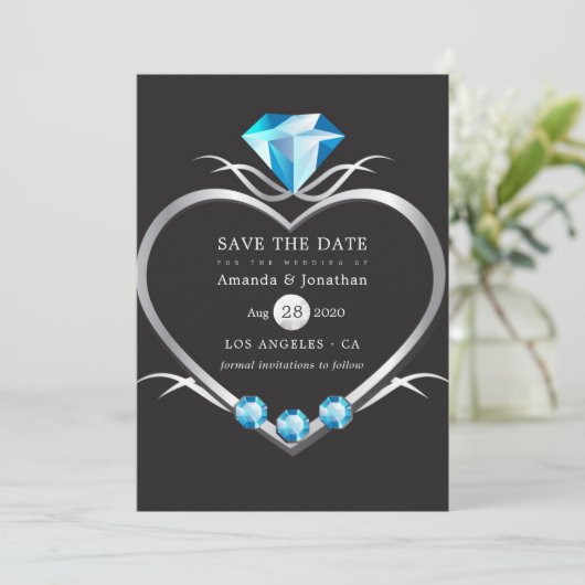 Diamond Wedding Save The Date (Stehend Vorderseite)