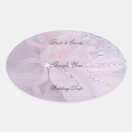 Diamond Wedding Vielen Dank Ovaler Aufkleber