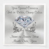 Diamond Wedkins, Jahrestag oder Geburtstag Serviette (Vorderseite)