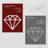 Diamond - Weiß auf Ruby Red Visitenkarte (Vorne/Hinten)