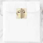 Diamond White Glitzer Gold Lash Cleaner Makeup Quadratischer Aufkleber (Tasche)