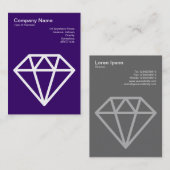 Diamond - White on Deep Lila Visitenkarte (Vorne/Hinten)
