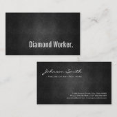 Diamond Worker Cool Black Metal-Einfachheit Visitenkarte (Vorne/Hinten)