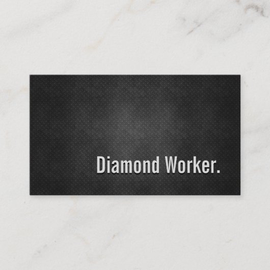 Diamond Worker Cool Black Metal-Einfachheit Visitenkarte (Vorderseite)