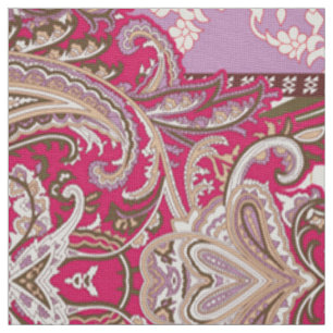 Diamond Zigzag Textile Lavender Paisley Print Stoff