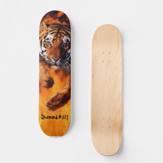 Diamondality loderndes Tiger-Skateboard Skateboard (Vorderseite)