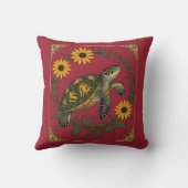 Diamondback Terrapin And Black Eyed Susan Flowers Kissen (Rückseite)
