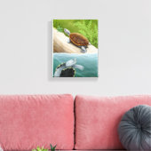 Diamondback Terrapin Turtles Wrapped Canvas Leinwanddruck (Insitu (Wohnzimmer))