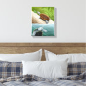 Diamondback Terrapin Turtles Wrapped Canvas Leinwanddruck (Insitu (Schlafzimmer))