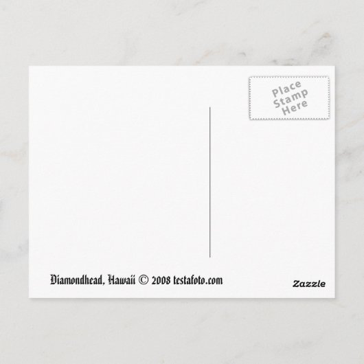 Diamondhead, Hawaii - Postkarte - Vollständig (Rückseite)