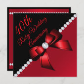 Diamonds 4oth Ruby Wedding Anniversary Einladung (Vorne/Hinten)