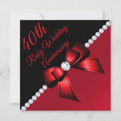 Diamonds 4oth Ruby Wedding Anniversary Einladung (Vorderseite)
