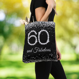 Diamonds 60 fabelhafte Geburtstag schwarz silber e Tasche