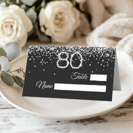 Diamonds 80th Birthday Party Place Card Platzkarte