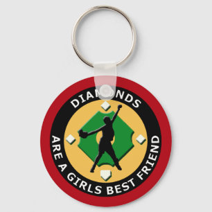 DIAMONDS ARE A GIRLS BEST FRIEND - WOMENS SOFTBALL SCHLÜSSELANHÄNGER
