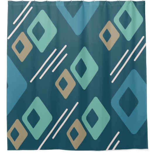Diamonds Art Aquamarin Gold Duschvorhang (Vorderseite)