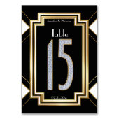 Diamonds Art Deco Wedding Tischnummer Fünfzehn (Vorderseite)