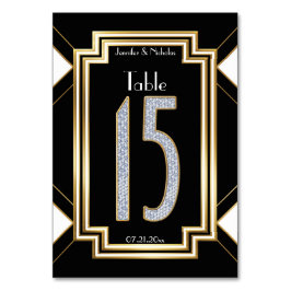 Diamonds Art Deco Wedding Tischnummer Fünfzehn