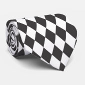 Diamonds Black and White Necktie Krawatte (Gerollt)