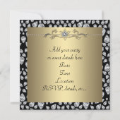 Diamonds Black Gold Jeden Anlaß Party Einladung (Rückseite)