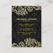 Diamonds Black & Gold Patterns Floral Damasks Visitenkarte (Rückseite)