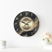 Diamonds Black Marble 50 Wedding Jubiläum Große Wanduhr (Zuhause)