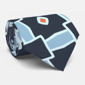 Diamonds Blue Orange Minimal Muster Krawatte (Gerollt)