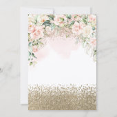 Diamonds Blush Flowers Bridal Shower Einladung (Rückseite)