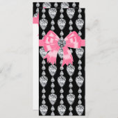 Diamonds Bow Pink Black Party Programmvorlage (Vorne/Hinten)