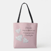 Diamonds & Champagne Quote – Dear Life Edition Tasche (Rückseite)