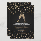 Diamonds Champagne Toast Verlobung Einladung (Vorne/Hinten)