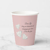 Diamonds & Champagne Zitat – Dear Life Edition Pappbecher (Vorderseite)