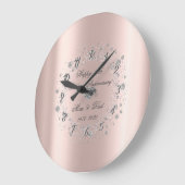 Diamonds Confetti Rose Gold Wedding Jubiläum Große Wanduhr (Winkel)