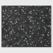Diamonds Confetti Schwarz-weiß Velvet Elegant Geschenkpapier (Flach)
