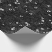 Diamonds Confetti Schwarz-weiß Velvet Elegant Geschenkpapier (Ecke)