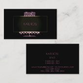 Diamonds Crystal Black Pink Rose Cake Designer Visitenkarte (Vorne/Hinten)