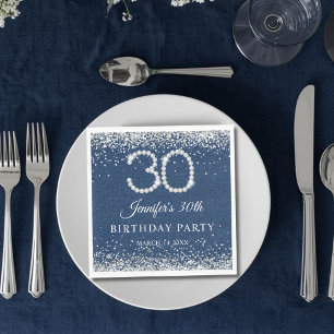 Diamonds & Denim 30. Geburtstag Party Serviette