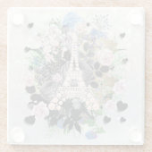 Diamonds Eiffel Tower Floral Glasuntersetzer (Rückseite)