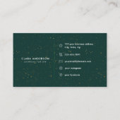 Diamonds Emerald Agate Initial C Letter Monogram Visitenkarte (Rückseite)