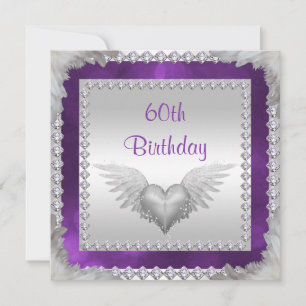 Diamonds & Federn 60. Geburtstag Einladung