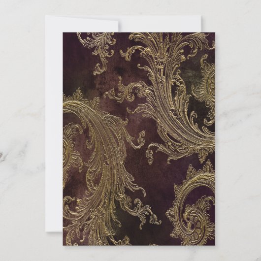 Diamonds Floral Damask Masquerade Sweet 16 Einladung (Rückseite)