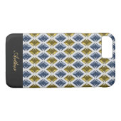 Diamonds Geometric Golden Blue Name Case-Mate iPhone Hülle (Rückseite (Horizontal))