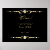 Diamonds Gold and Glitzer Wedding Poster (Vorne)