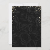 Diamonds Gold Grad Cap Black Rose Abschluss Einladung (Rückseite)