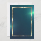 Diamonds Gold Grad Cap Green Abschluss Einladung (Rückseite)