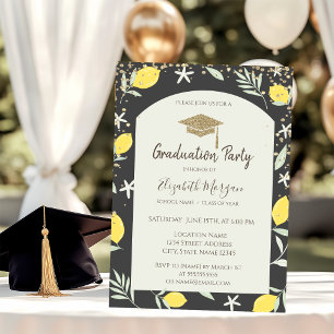 Diamonds Gold Graduation Cap Lemons Abschluss Einladung